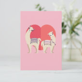 Carte De Remerciements Lama et alpaga avec amour (Debout devant)