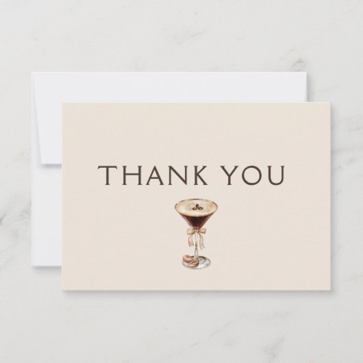 Carte De Remerciements L'amour brasse la Fête des mariées Espresso Martin (Devant)