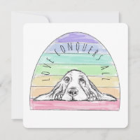 l'amour conquiert tout chien arc-en-ciel basset ho