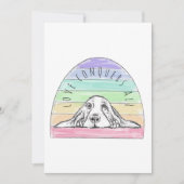 Carte De Remerciements l'amour conquiert tout chien arc-en-ciel basset ho (Devant)