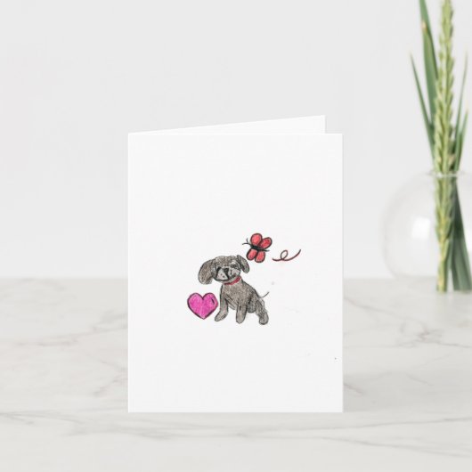 Carte De Remerciements L'amour des chiots (Devant)