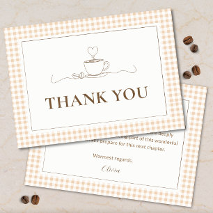 Carte De Remerciements L'amour du café se prépare pour une fête prénuptia