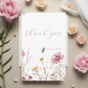 Carte De Remerciements L'amour en fleurs Baby shower de mariage  