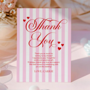 Carte De Remerciements L'amour est dans l'air Cœur Rose Rouge Enterrement