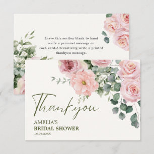 Carte De Remerciements L'amour est en aquarelle fleurie Floral