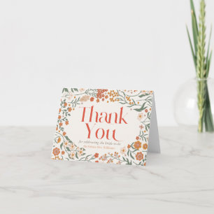 Carte De Remerciements L'amour est en fleurs Boho Bouquet de fleurs sauva