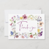 Carte De Remerciements L'amour est en fleurs douche de mariée bohème sauv (Devant)