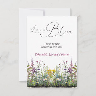 Carte De Remerciements L'amour est en fleurs Fête de mariage floral aux f