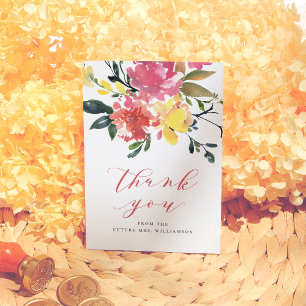 Carte De Remerciements L'amour est en fleurs Réception de mariage de prin