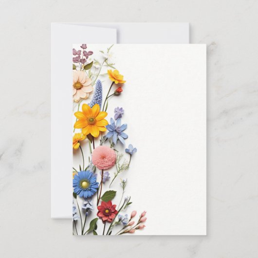 Carte De Remerciements L'amour est en fleurs Réception de mariage florale (Dos)