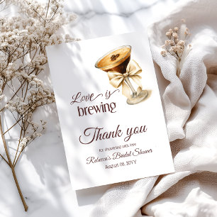 Carte De Remerciements L'amour est en train de préparer un Martini Espres