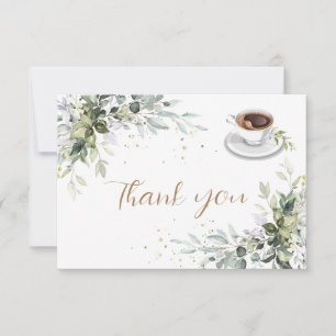 Carte De Remerciements L'amour est en train de préparer un party au café