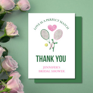Carte De Remerciements L'amour est un match parfait Tennis Shower de mari