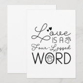 Carte De Remerciements L'Amour Est Un Mot À Quatre Pattes (Devant / Derrière)