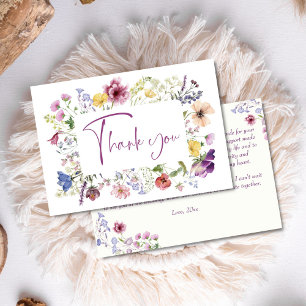 Carte De Remerciements L'amour est une douche de mariage bohème à fleurs 