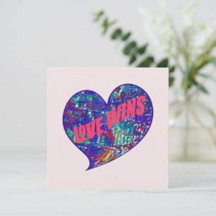 Carte De Remerciements L'amour gagne le cœur de l'art