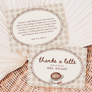 Carte De Remerciements L'amour se prépare Gingham Coffee Bridal Shower