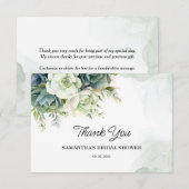 Carte De Remerciements Lancement de baby shower avec des succulentes, des (Devant / Derrière)