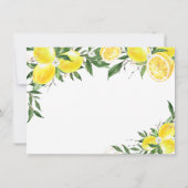 Carte De Remerciements Lancement de fiançailles Greenery Gold Citron (Dos)