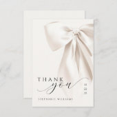 Carte De Remerciements Lancement de mariage au nœud blanc (Devant / Derrière)