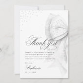 Carte De Remerciements Lancement de mariage au ruban blanc (Devant)