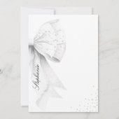 Carte De Remerciements Lancement de mariage au ruban blanc (Dos)