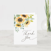 Carte De Remerciements Lancement de mariage au tournesol aquarelle (Devant)