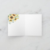 Carte De Remerciements Lancement de mariage au tournesol aquarelle (Intérieur)