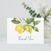 Carte De Remerciements Lancement de mariage aux citrons aquarelle (Debout devant)