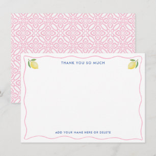 Carte De Remerciements Lancement de mariage aux citrons avec des lignes o
