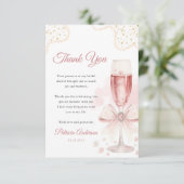 Carte De Remerciements Lancement de mariage aux perles aquarelles moderne (Debout devant)