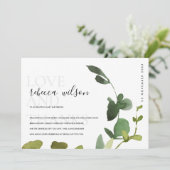 Carte De Remerciements Lancement de mariage de feuillage d'eucalyptus ver (Debout devant)