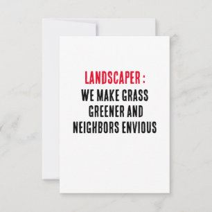 Carte De Remerciements Landscaper Nous faisons de l'herbe plus verte et l