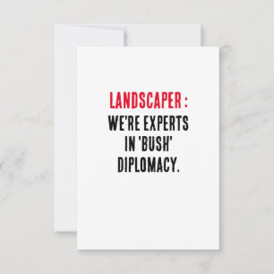 Carte De Remerciements Landscaper Nous sommes des experts en diplomatie d