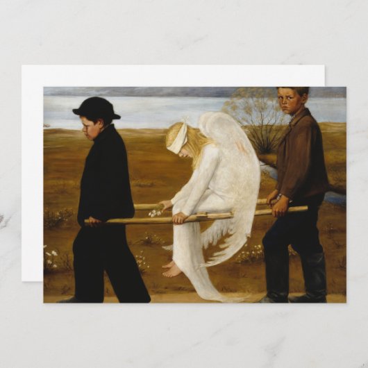 Carte De Remerciements L'ange blessé par Hugo Simberg (Devant / Derrière)