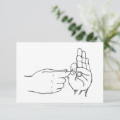 Carte De Remerciements Langue des signes coquine  (Debout devant)