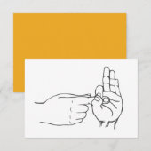 Carte De Remerciements Langue des signes coquine  (Devant / Derrière)