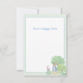 Carte De Remerciements Lapin Bunny Baby shower bleu (Dos)