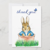 Carte De Remerciements Lapin classique assis dans un pot de plante (Devant)