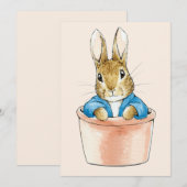Carte De Remerciements Lapin Classique dans un Pot de Plante (Devant / Derrière)