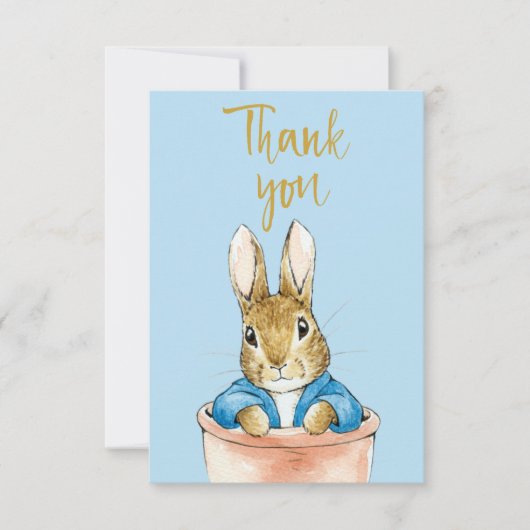 Carte De Remerciements Lapin classique dans un pot de plante (Devant)