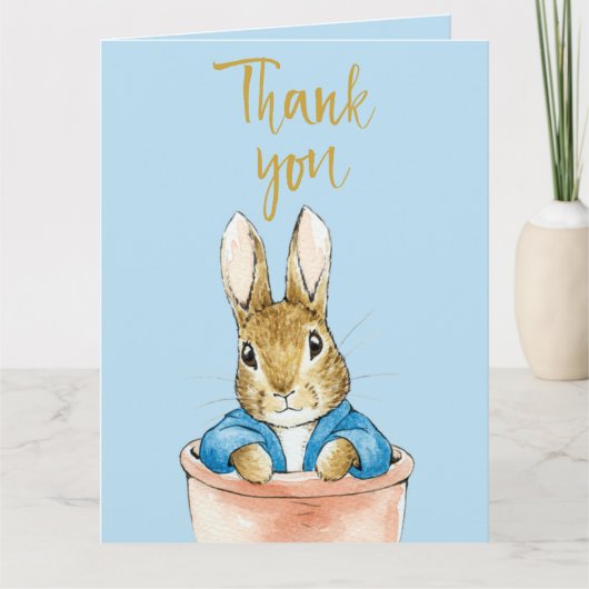 Carte De Remerciements Lapin classique dans un pot de plante (Devant)