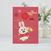 Carte De Remerciements Lapin de la fête de la Lune de la mi-automne (Debout devant)