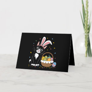 Carte De Remerciements Lapin de Pâques Chat Noir Smoking Oreilles de Lapi