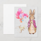 Carte De Remerciements Lapin de Pâques classique (Devant / Derrière)