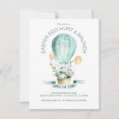 Carte De Remerciements Lapin de Pâques dans une montgolfière (Devant)