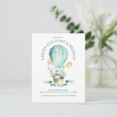 Carte De Remerciements Lapin de Pâques dans une montgolfière (Debout devant)