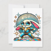 Carte De Remerciements Lapin Disco Esthétique (Dos)
