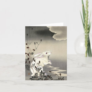 Carte De Remerciements Lapin en Pleine lune par Ohara Koson