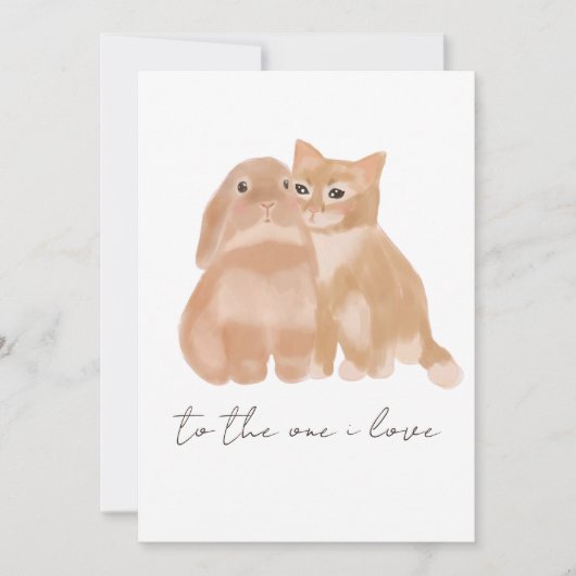 Carte De Remerciements lapin et chat ! (Devant)